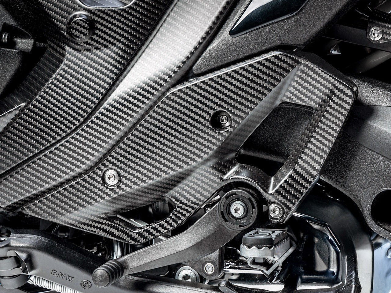 BMW R1300GS Glossy Carbon Heel Guards