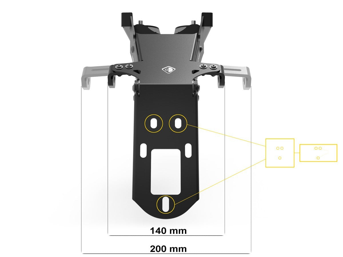 PRT16 MTS V4 Evo Adjustable License Plate Holder