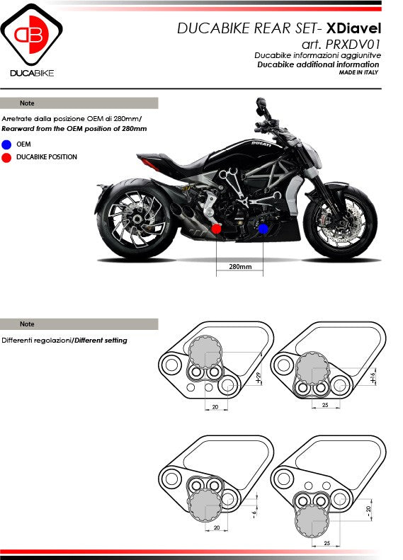 PRXDV01 Xdiavel Adjustable Rearset