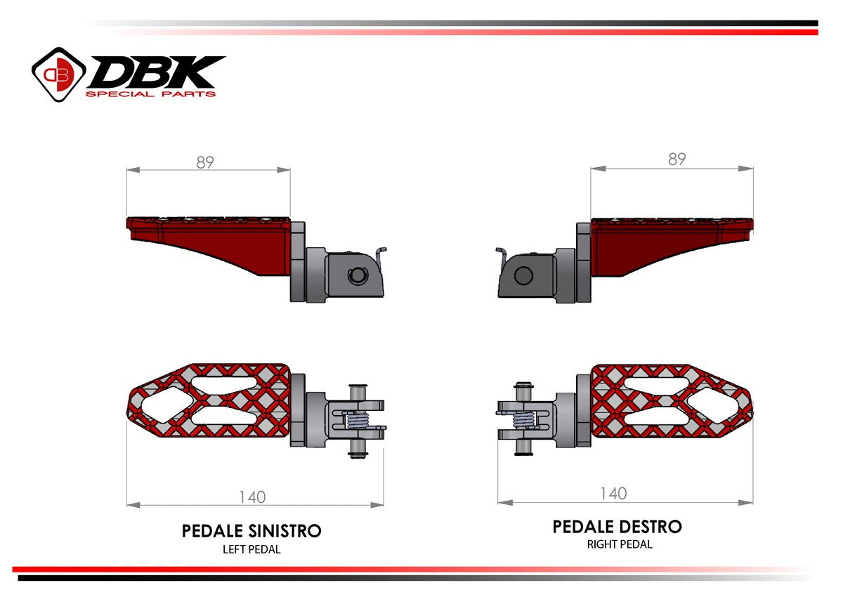 KPDM03 Adjustable Pilot Footpegs Kit