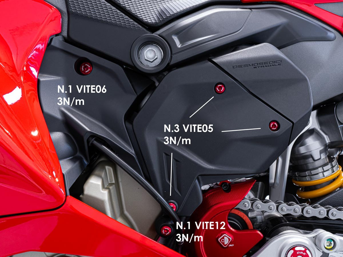 KVT99 Panigale V4 MY 2025 Low Left Side Tank Panel Screws Kit