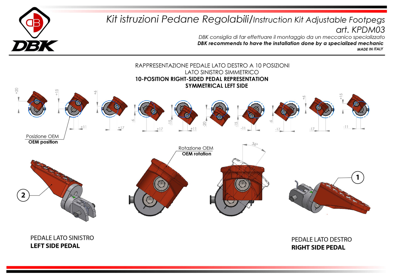 KPDM03 Adjustable Pilot Footpegs Kit