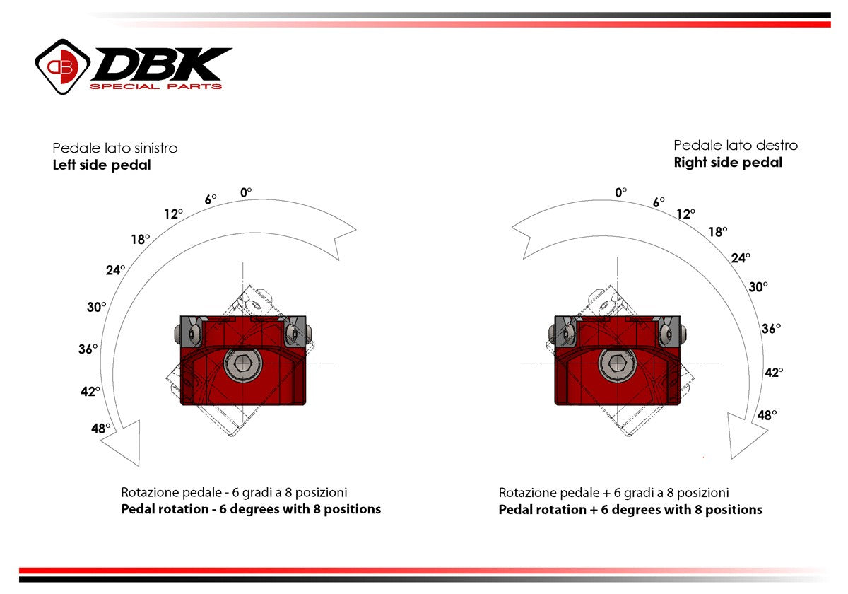 PPDV10 DUCATI ADJUSTABLE OFF-ROAD PILOT PEDALS KIT (Ø6mm PIN)