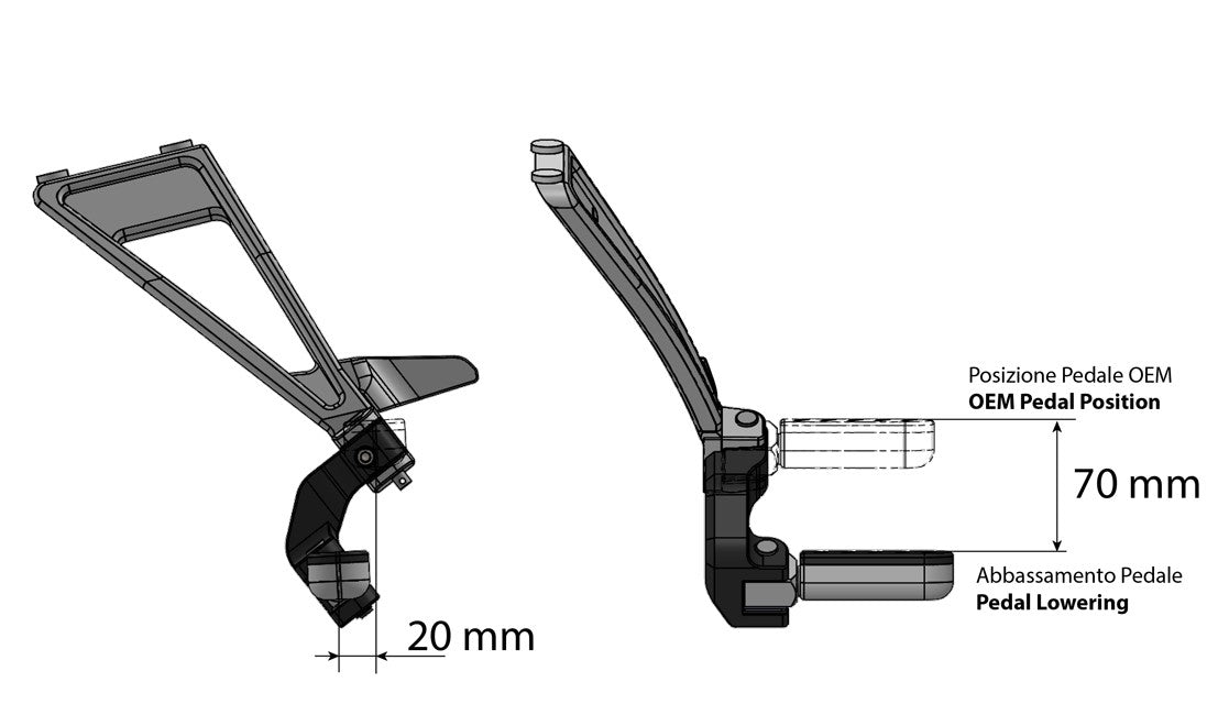 PAP04 Moto Guzzi Passenger Footpeg Comfort Kit