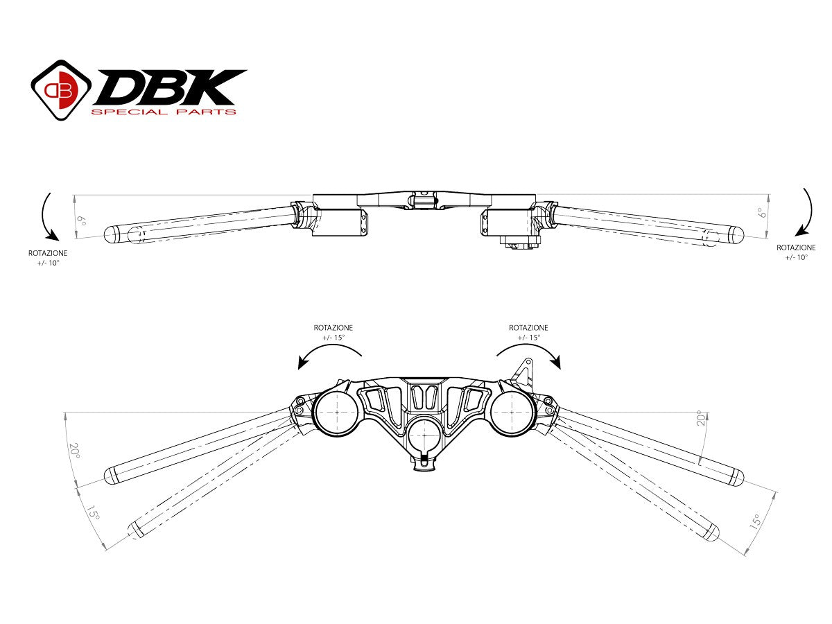 Ducati V4 Adjustable GP Clip-Ons H+10mm Offset 15mm
