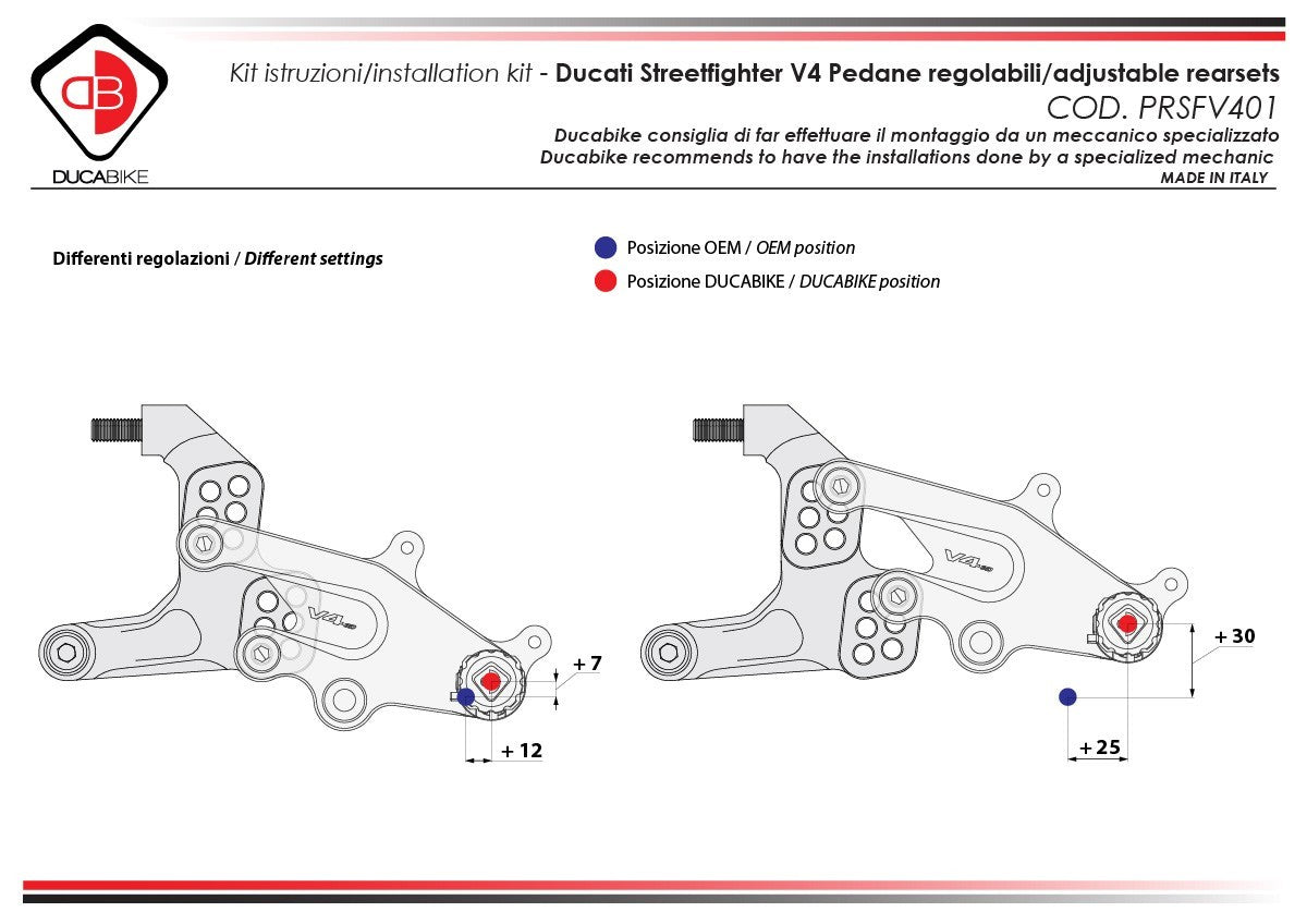 PRSFV401 SF V4 Adjustable Rearset