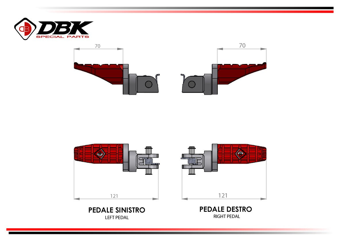 KPDM05 Adjustable Sport Pilot Footpegs Kit