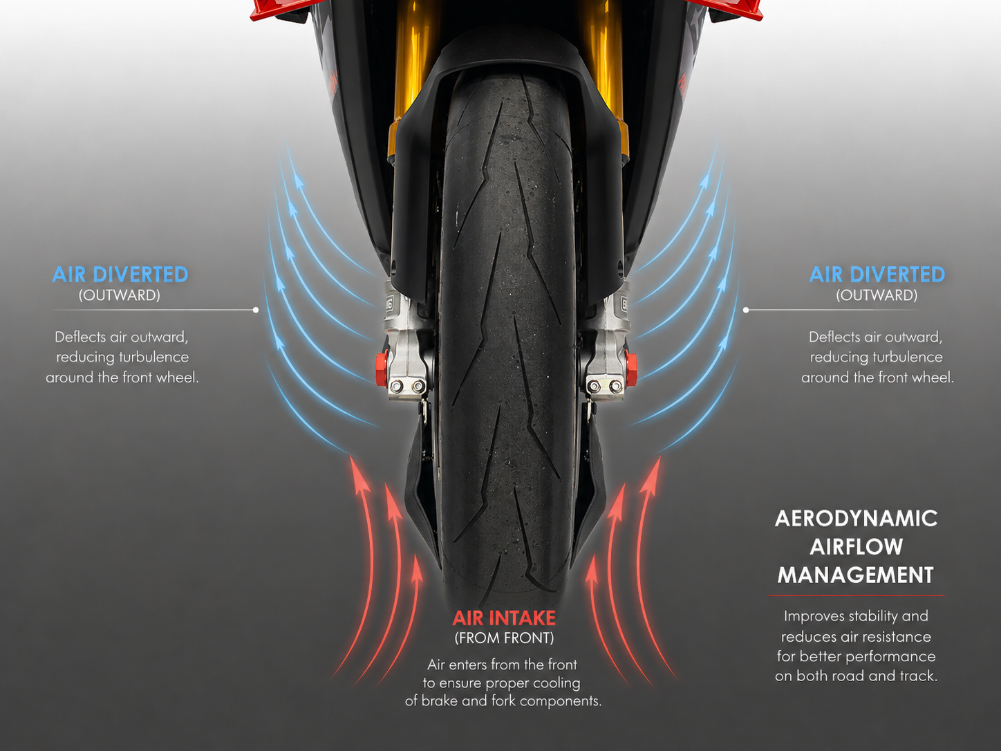 Ducabike DBK Aprilia Front Aerodynamic Deflector Kit Ohlins Forks