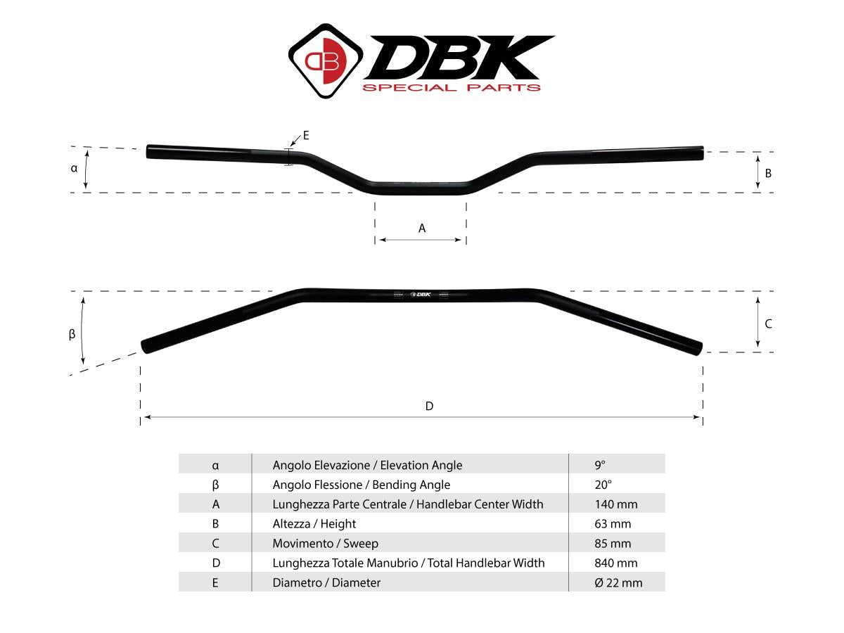 HAN04 UNIVERSAL HANDLEBAR Ø 22 MM