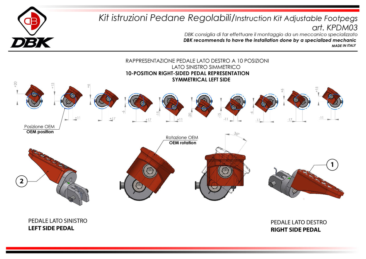 KPDM03 Adjustable Pilot Footpegs Kit