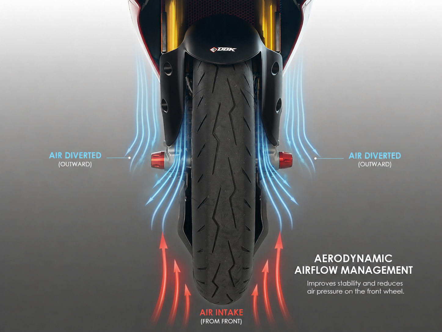 Ducabike DBK Ducati Front Aerodynamic Deflector Kit Ohlins Forks