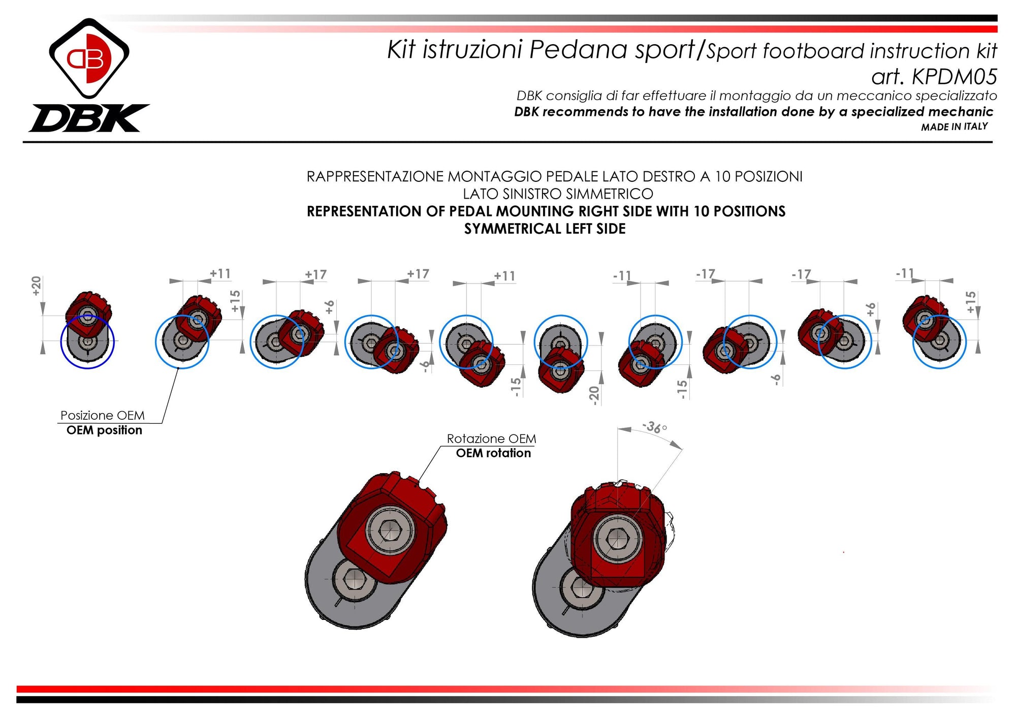 KPDM05 - ADJUSTABLE SPORT PILOT FOOTPEGS KIT