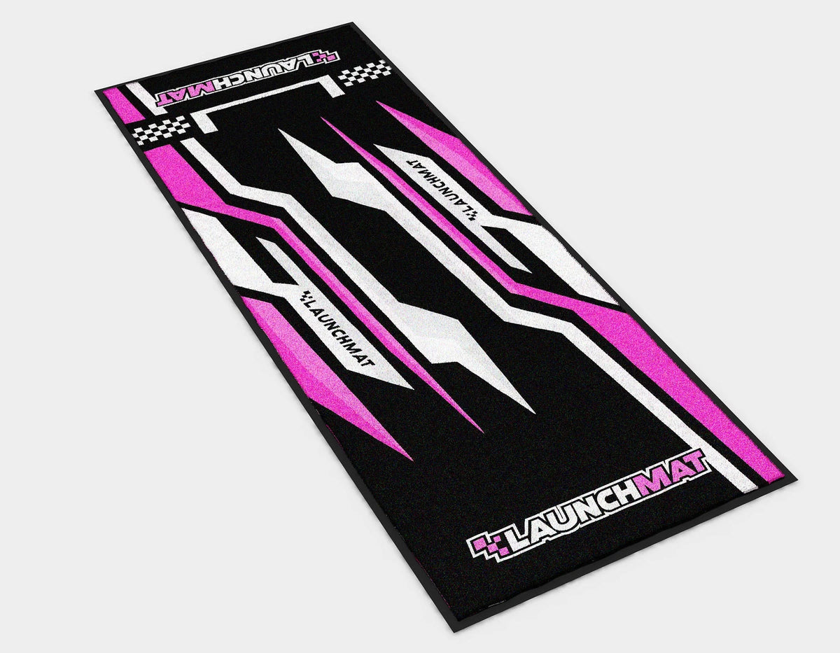 Launchmat Carpeted Motorcycle Mats (Lightning Design)